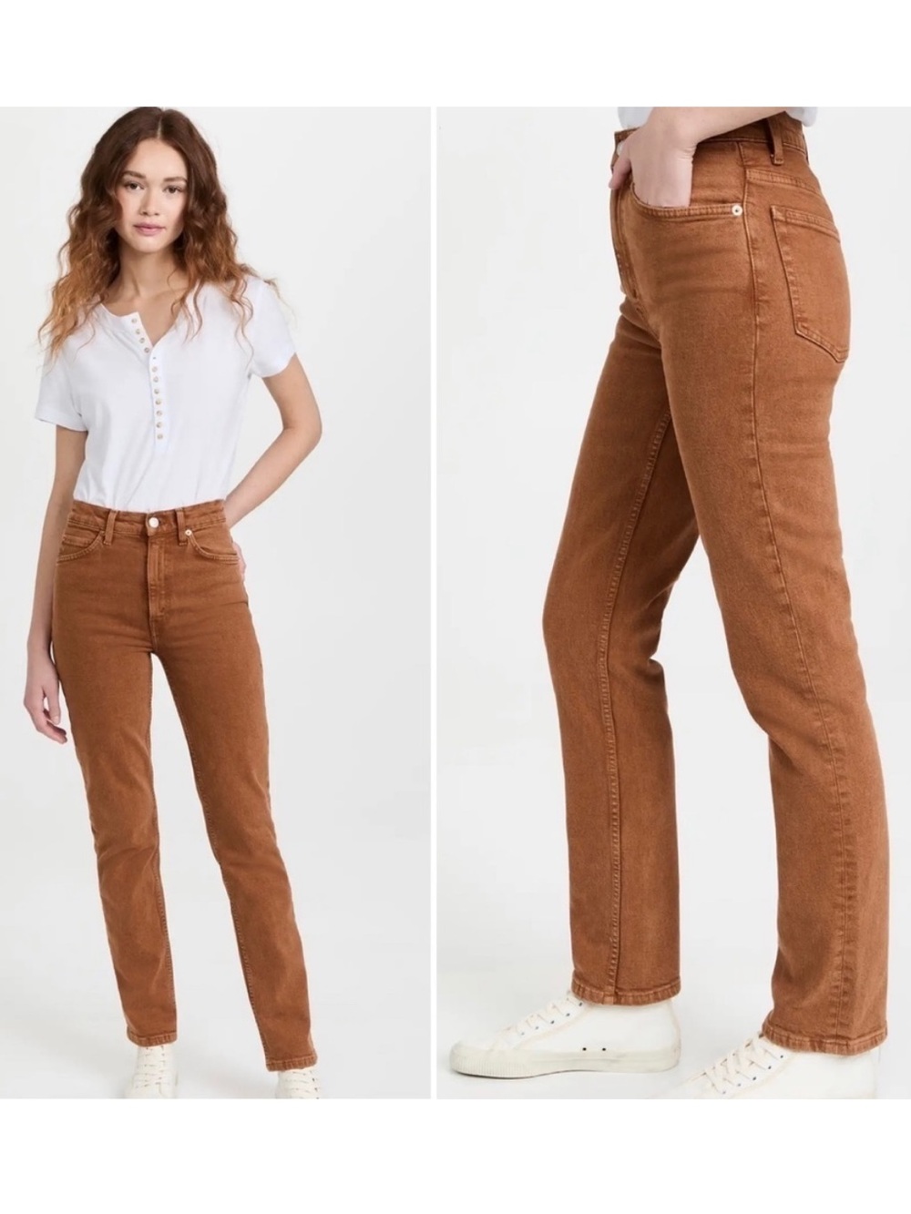 ▪️RE/DONE 70s Straight Leg Jeans in Terracotta Brown, Women's 28